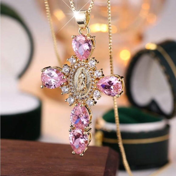 Pendant Rhinestone Necklace ❤️ - Picture 4 of 4